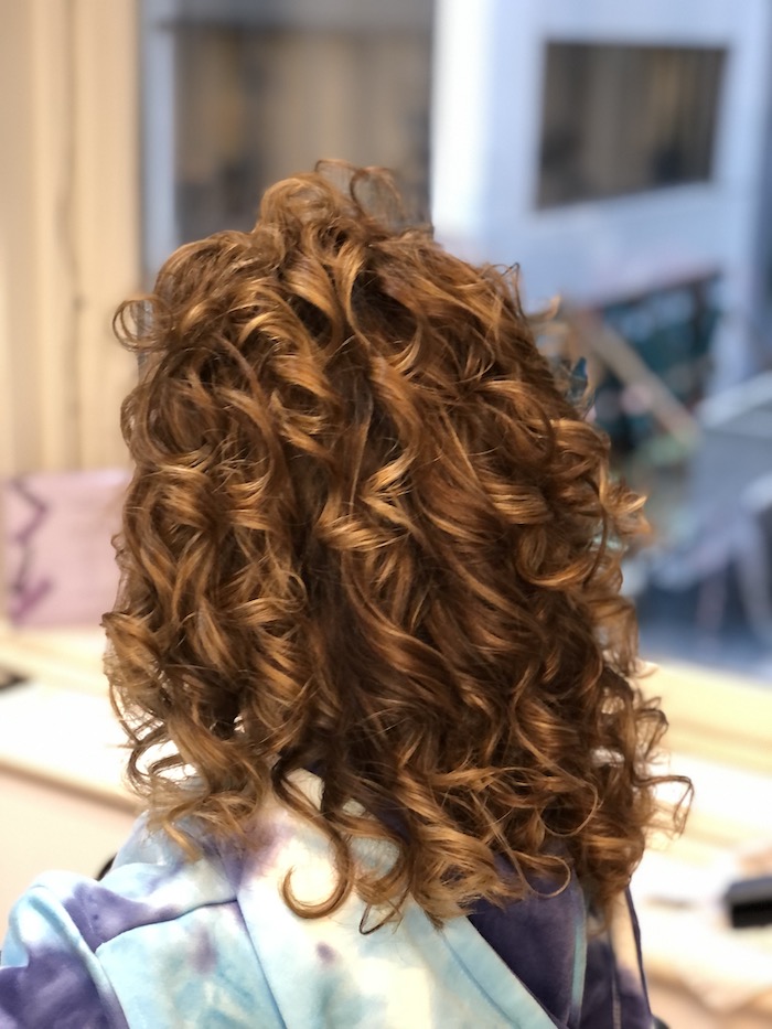 Beautiful coloured medium length curly hair